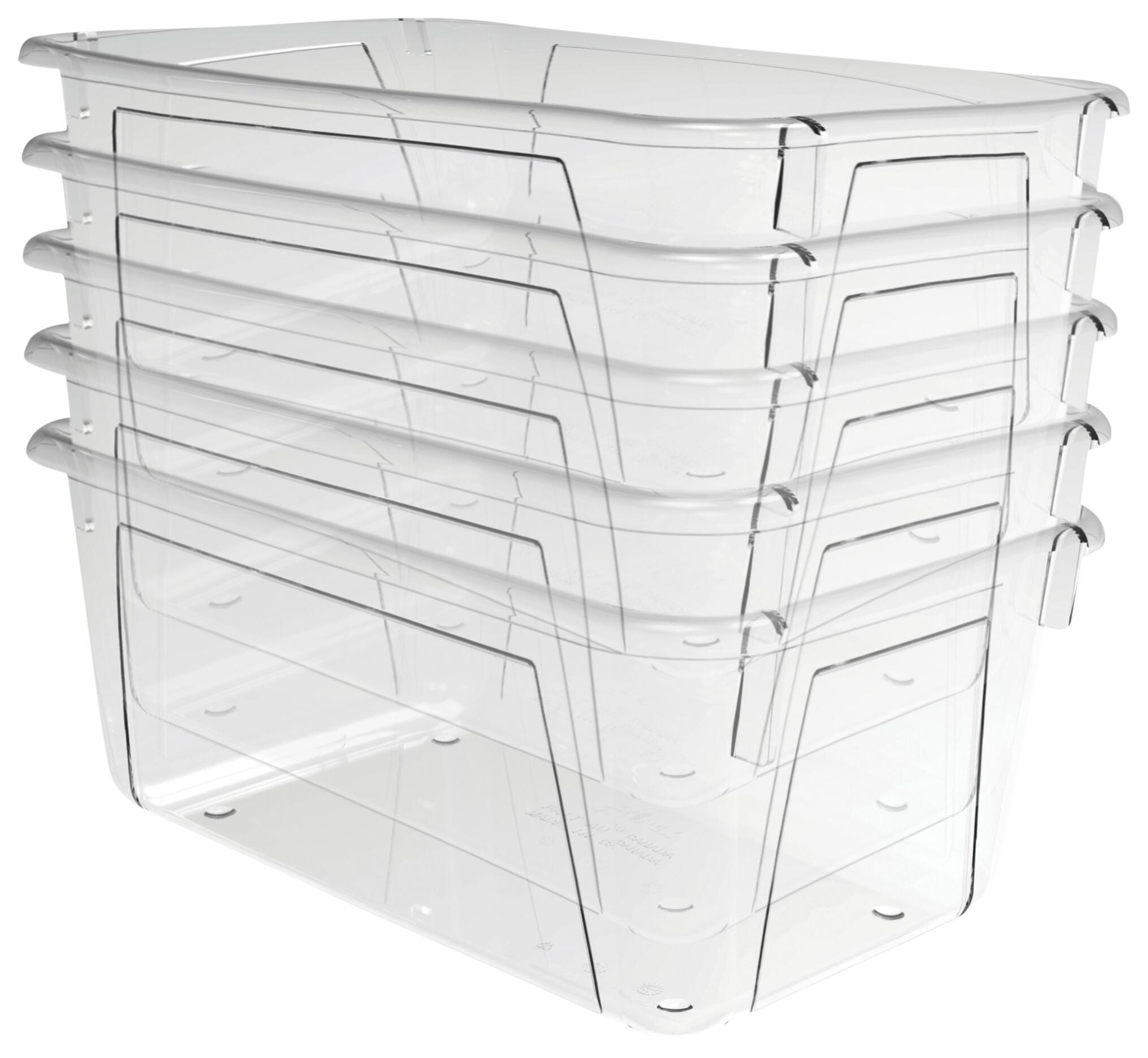 School Smart Storage Bin, 7-7/8 x 12-1/4 x 5-3/8 Inches, Translucent, Pack of 5 1594749